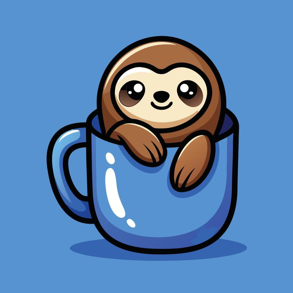 Cute Sloth In A Mug vector