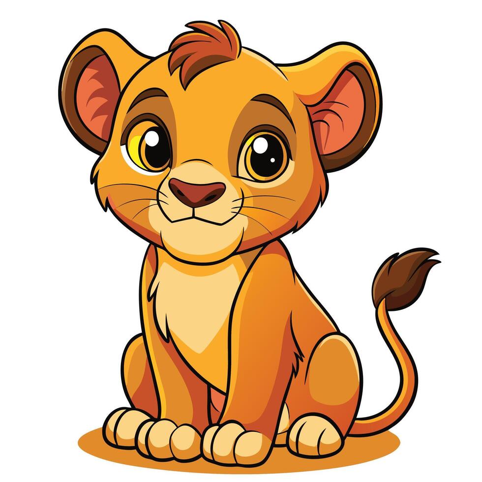 Cartoon Lion Cub Illustration vector