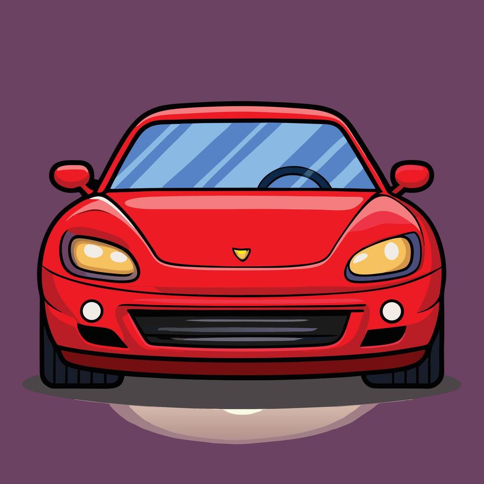 Red Sport Car Isolated Cartoon Illustration vector