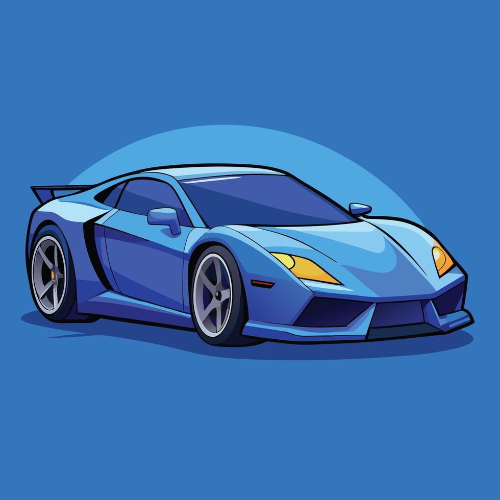 Sleek Blue Sports Car Isolated Illustration vector