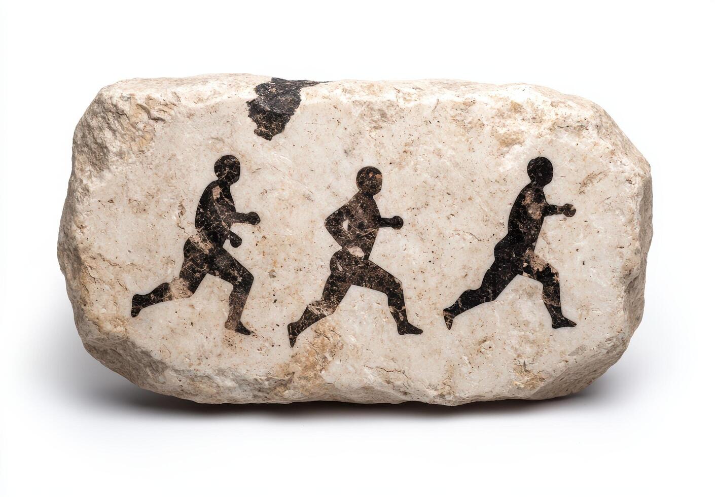 Ancient stone tablet with running figures photo