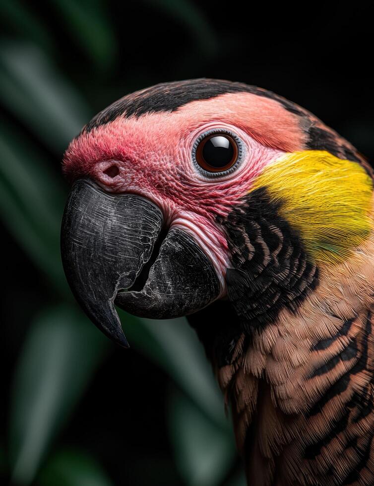 Close up portrait of a colorful parrot photo