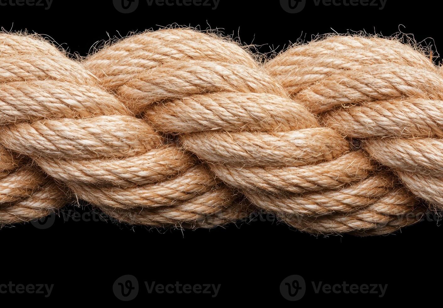 Close up of a thick, braided rope photo