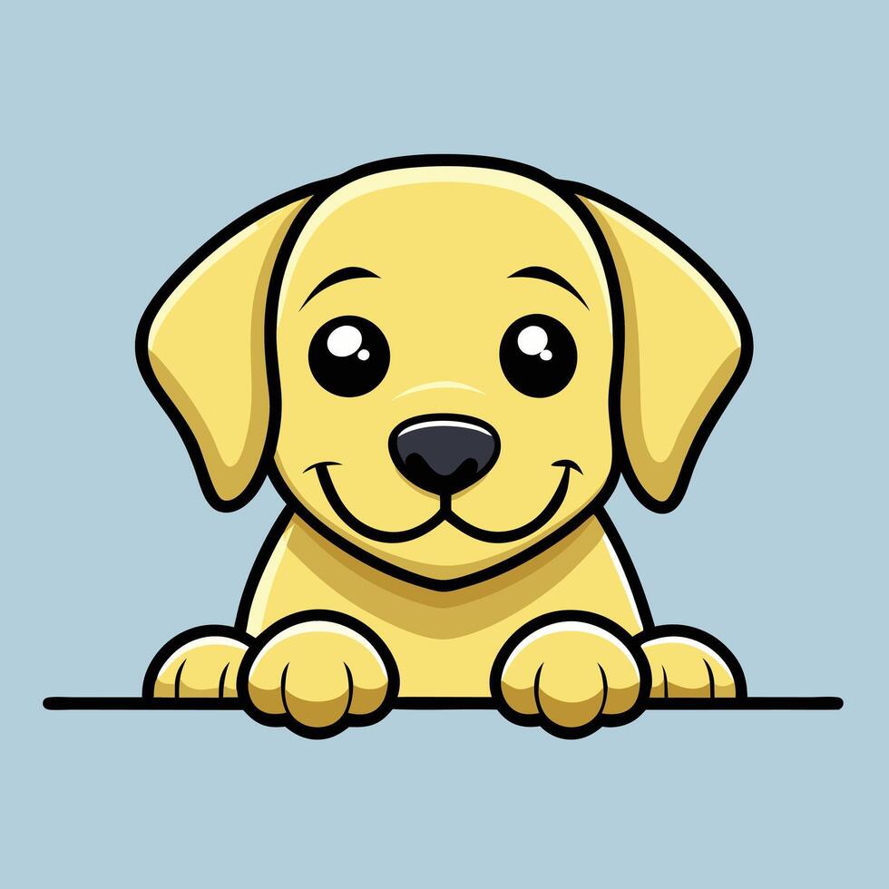 Cute Yellow Puppy Cartoon Character Design vector