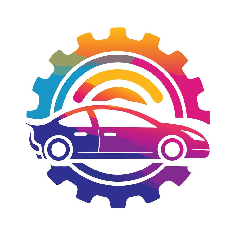 Car Repair Service Abstract Colorful Logo vector