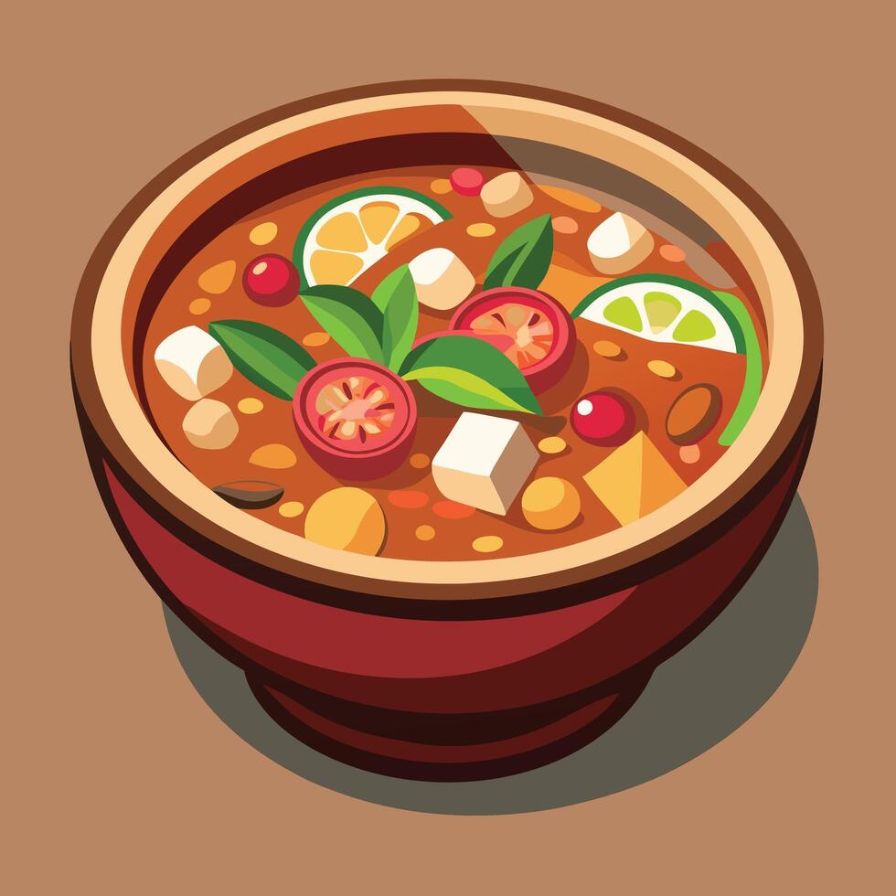 Illustration Of Tasty Vegetable Soup vector
