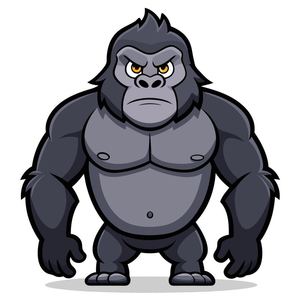 Cartoon Gorilla Character Illustration Isolated vector