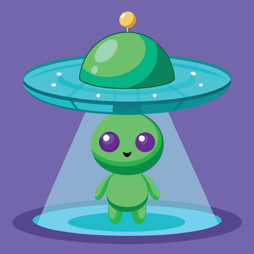 Cartoon Alien Abduction Isolated Illustration vector