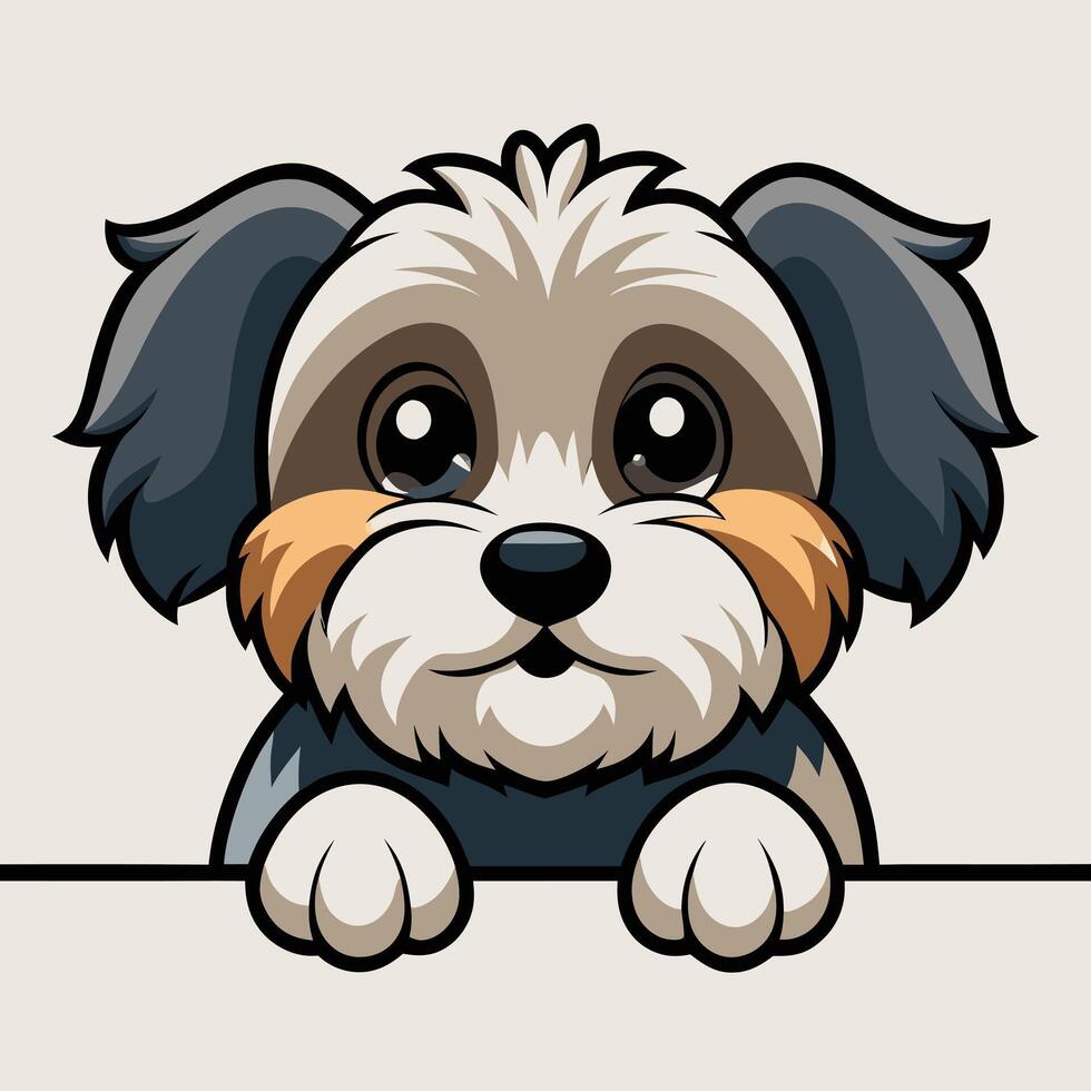 Cute Dog Cartoon Character Holding Sign vector