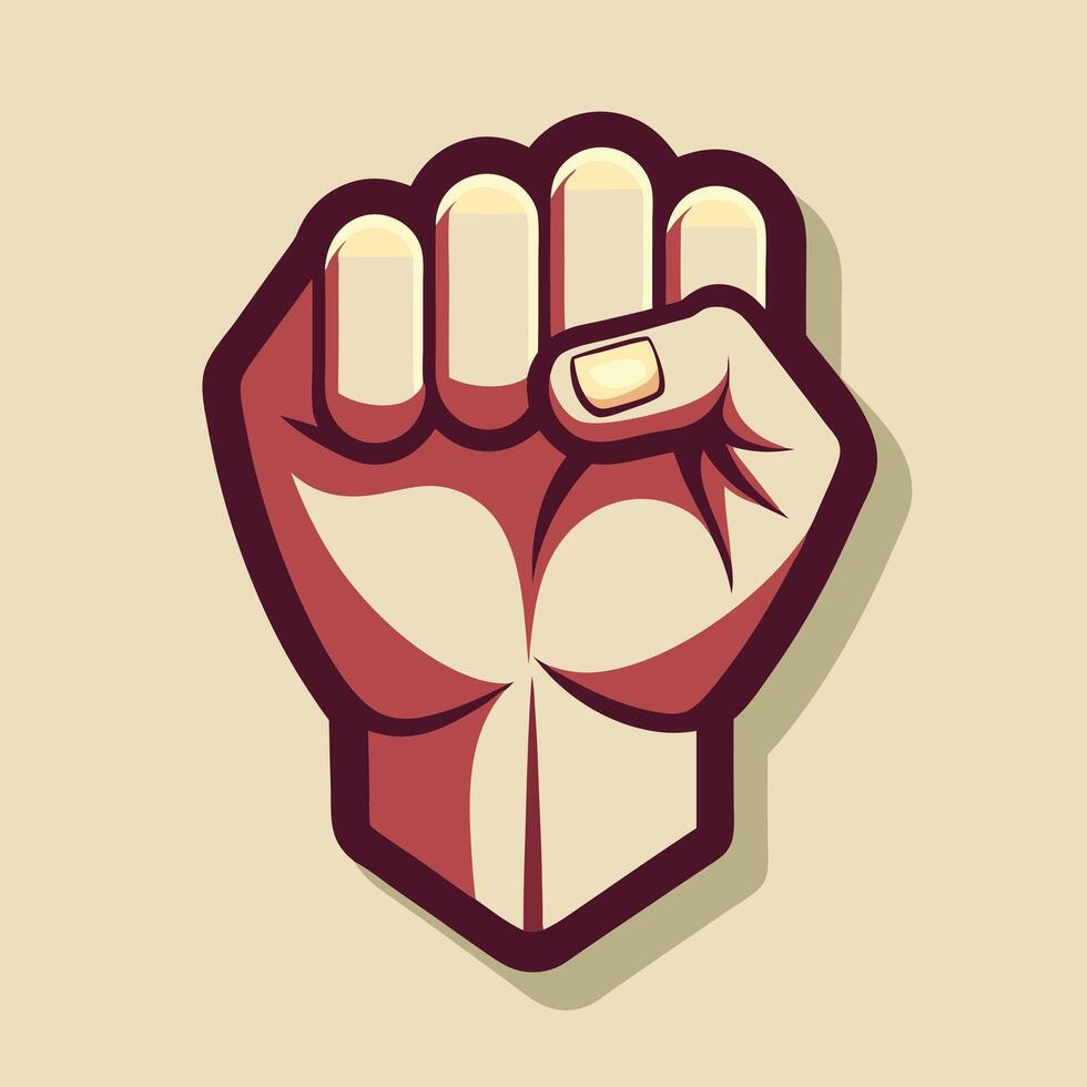 Retro Style Clenched Fist Illustration vector