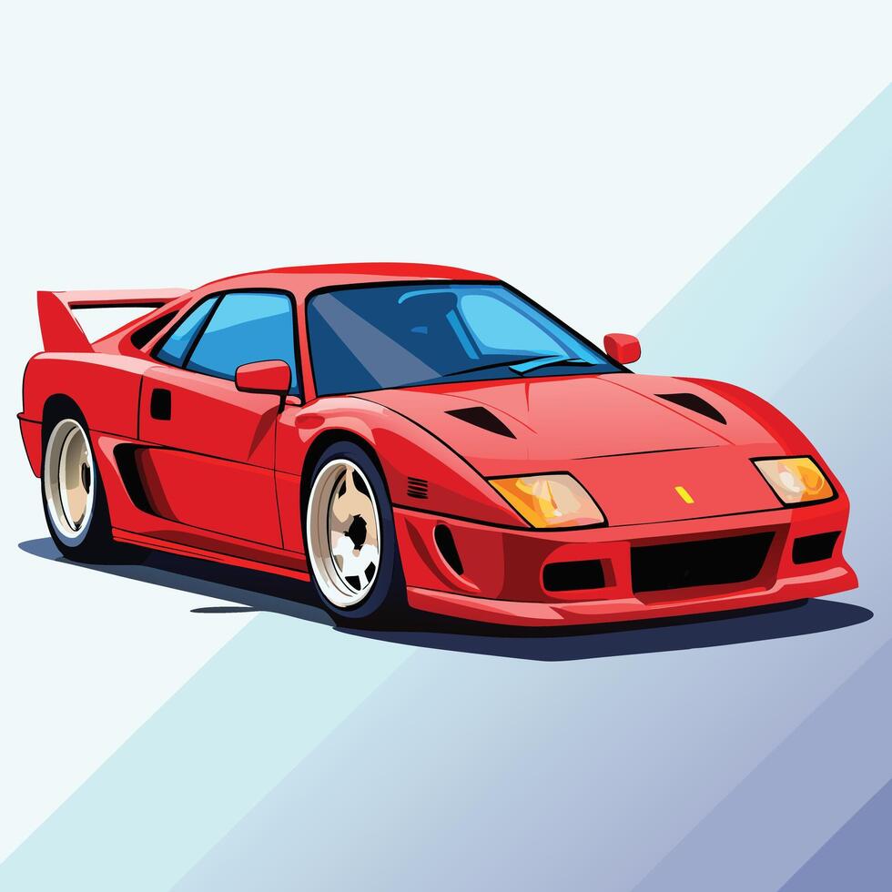 Red Classic Supercar Vehicle Illustration vector