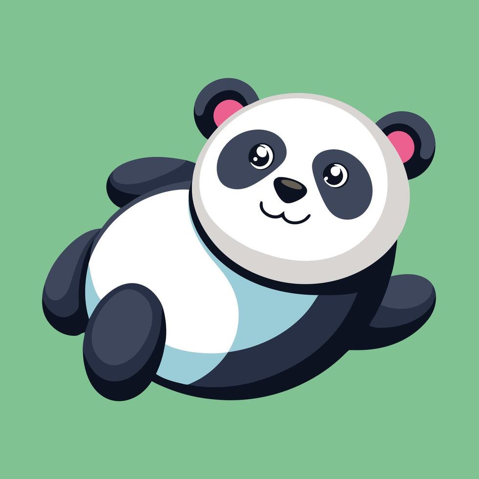 Cute Cartoon Panda Illustration Design vector