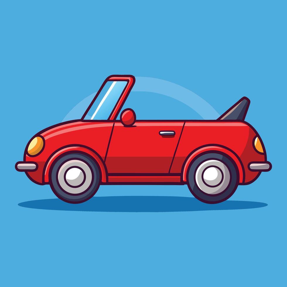 Red Cartoon Convertible Car Illustration vector