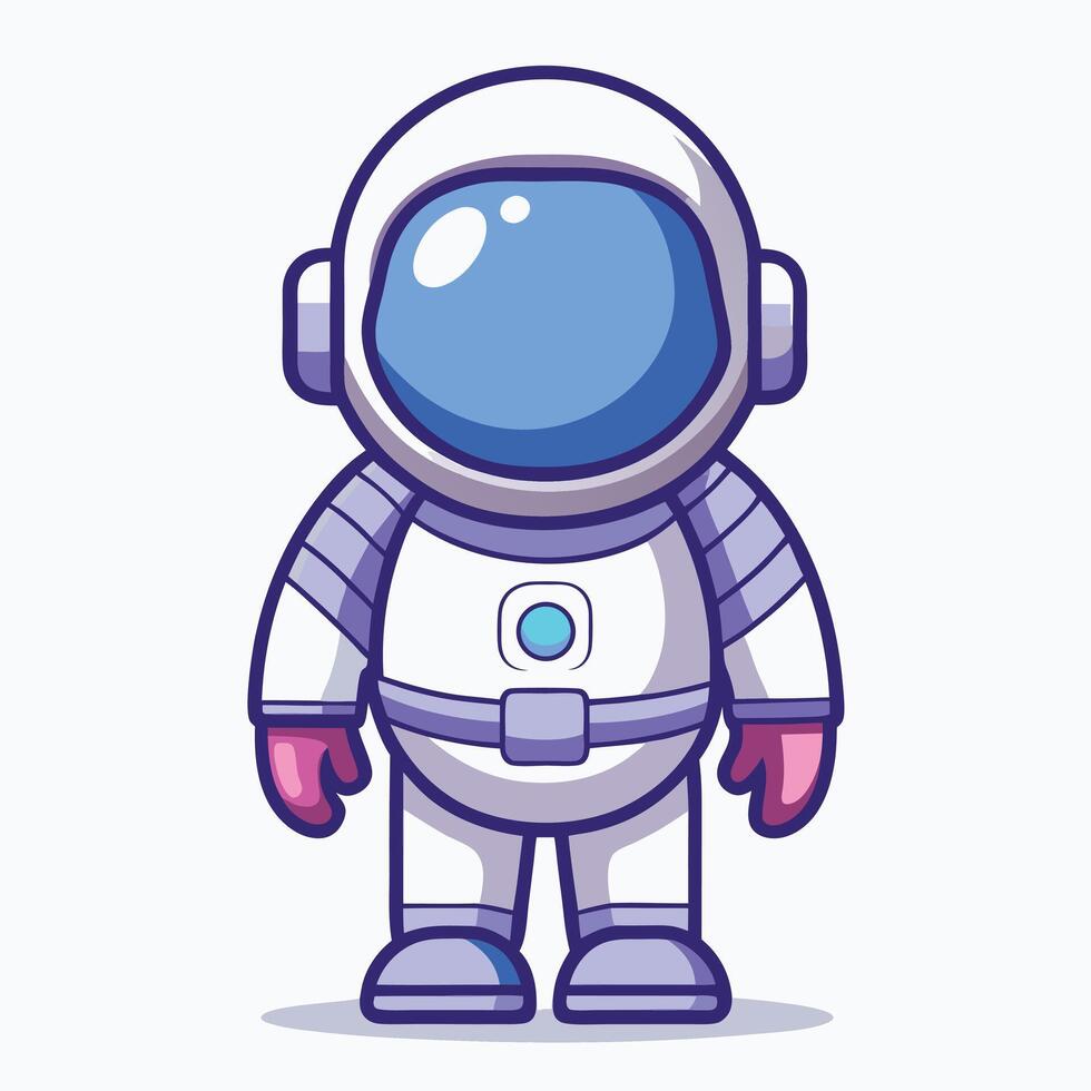 Cartoon Astronaut Character In Spacesuit Illustration vector