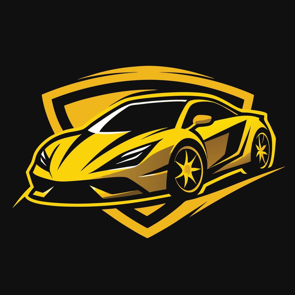 Yellow Sports Car Graphic Design vector