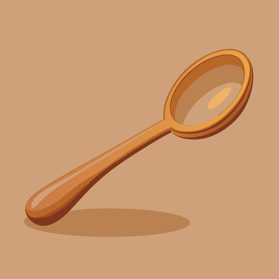 Cartoon Style Illustration Of A Brown Spoon vector