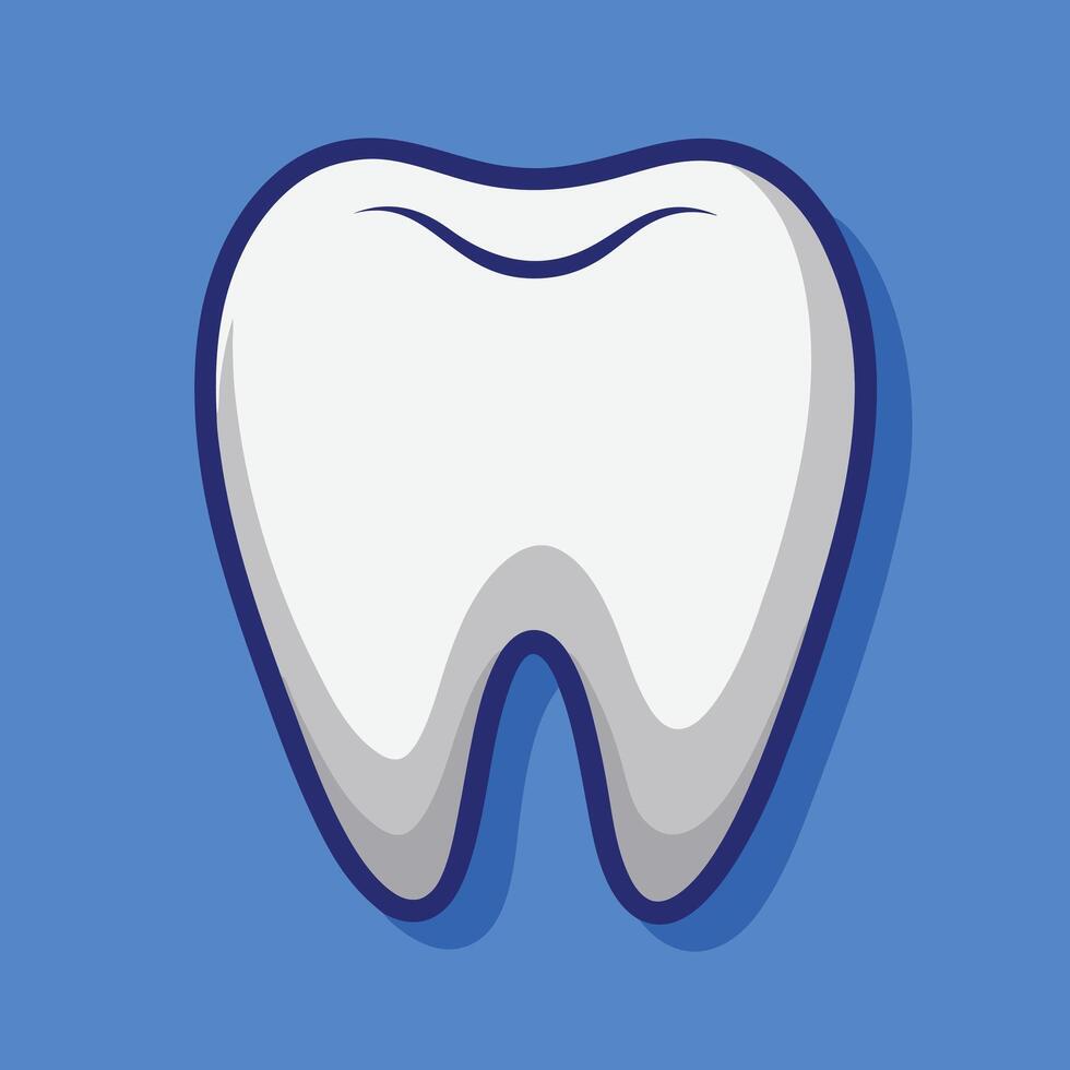 Cartoon Tooth Dental Hygiene On Blue vector
