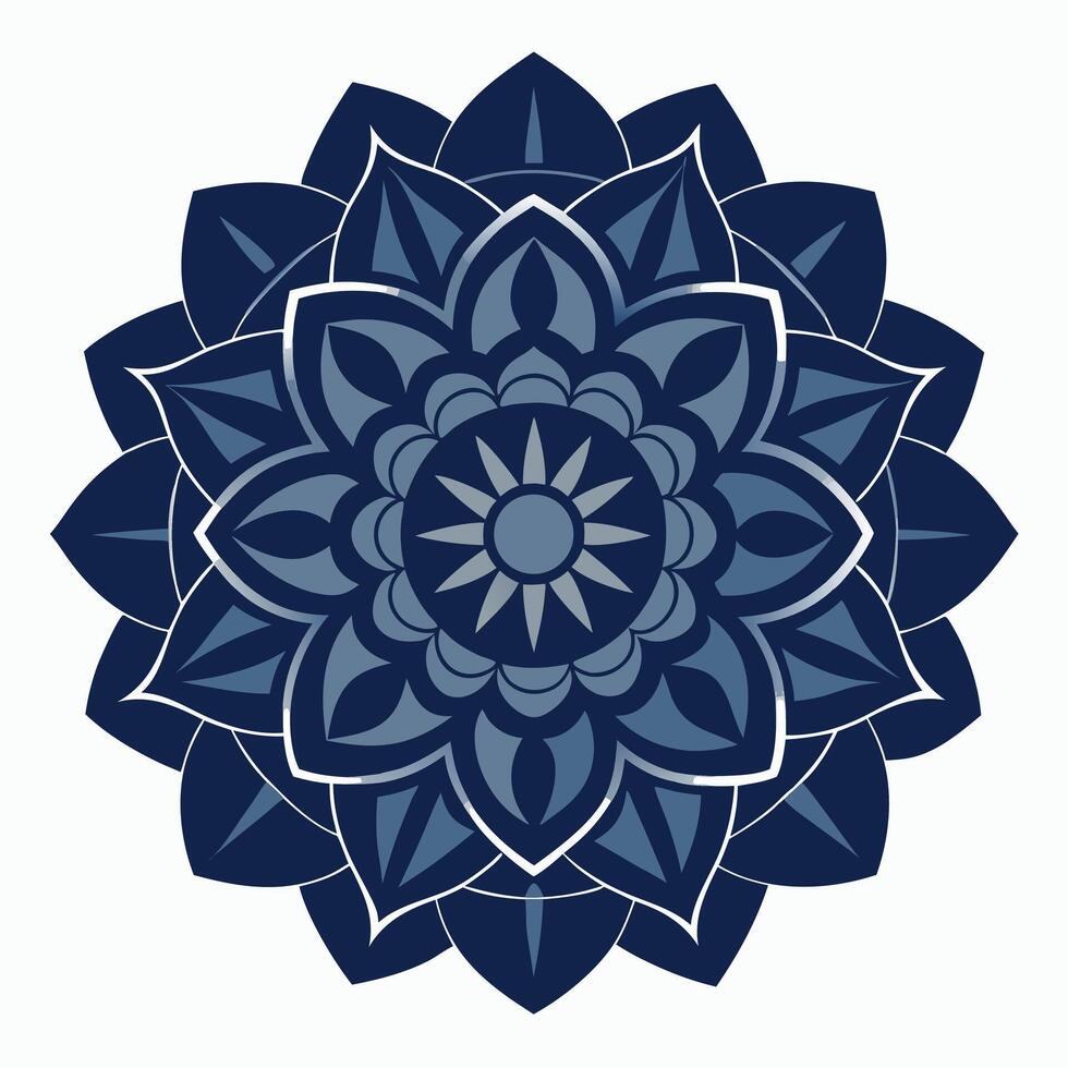 Blue Mandala Floral Decorative Pattern Art vector