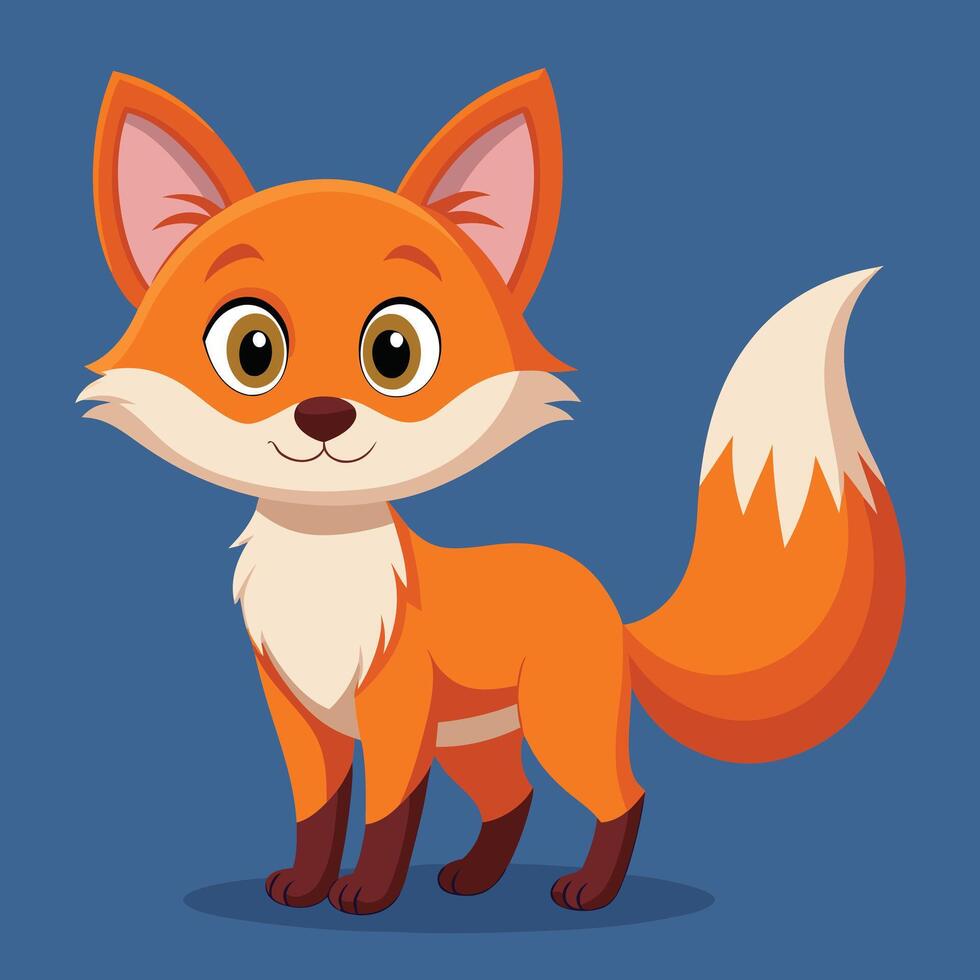 Cute Cartoon Fox Character Illustration Design vector