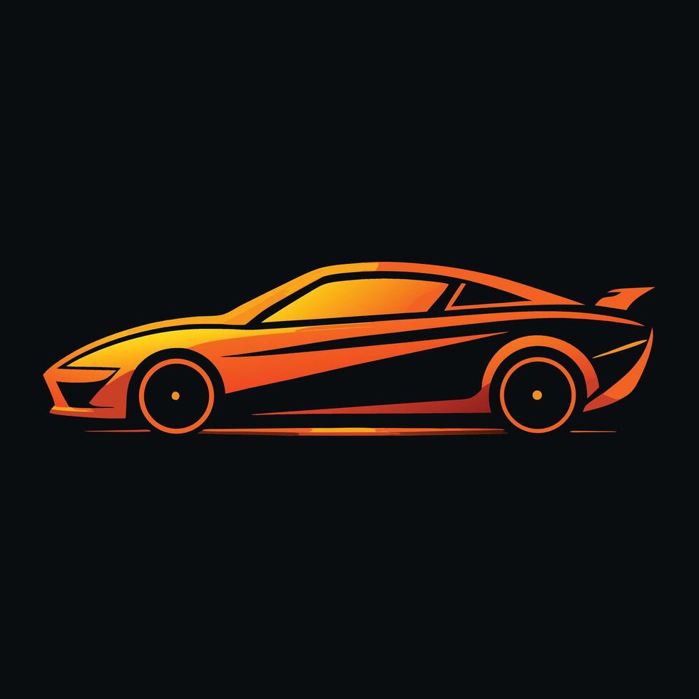 Sports Car Orange Gradient Design vector