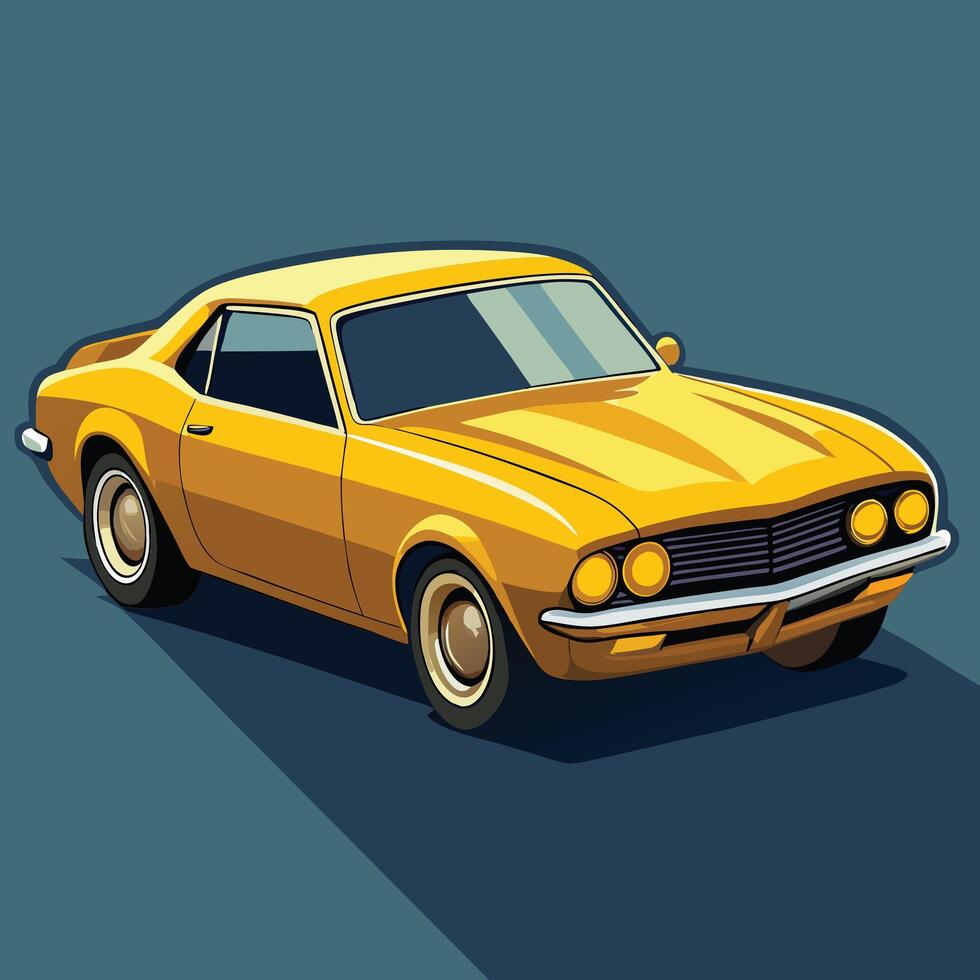 Illustration Of A Golden Classic Car vector