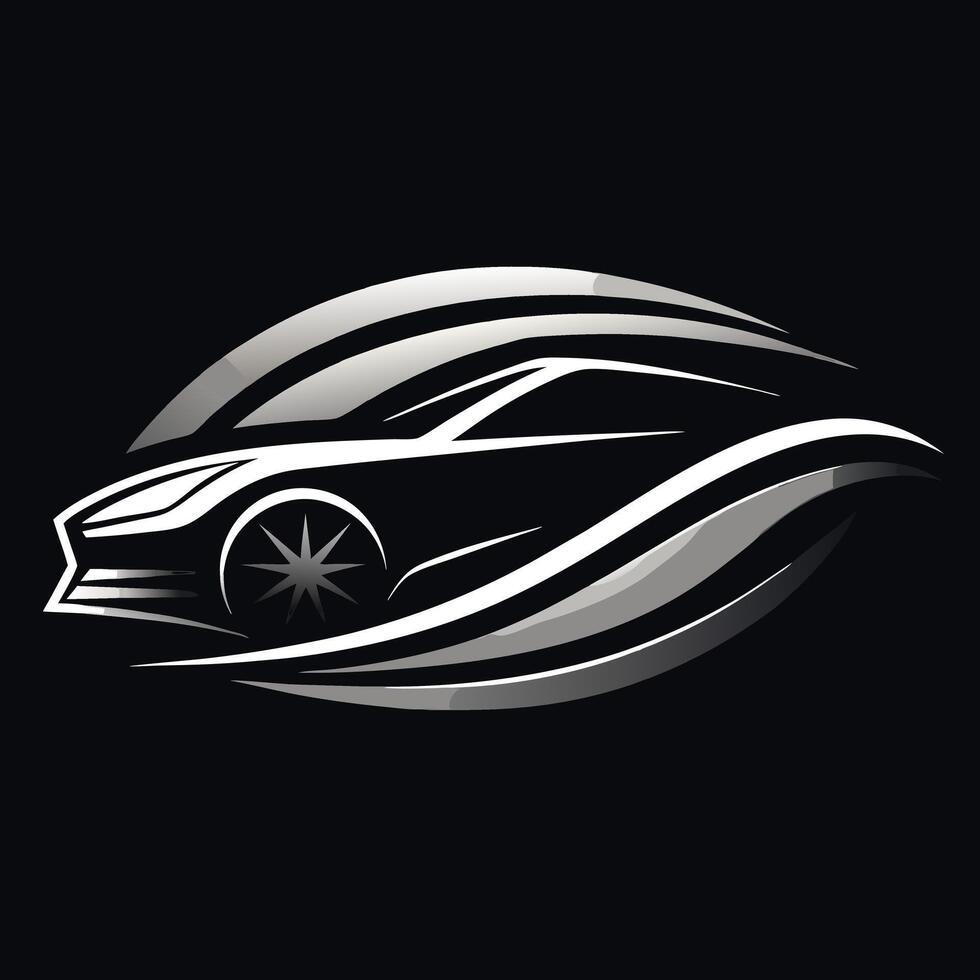 Modern Car Concept Silhouette Silver Design vector