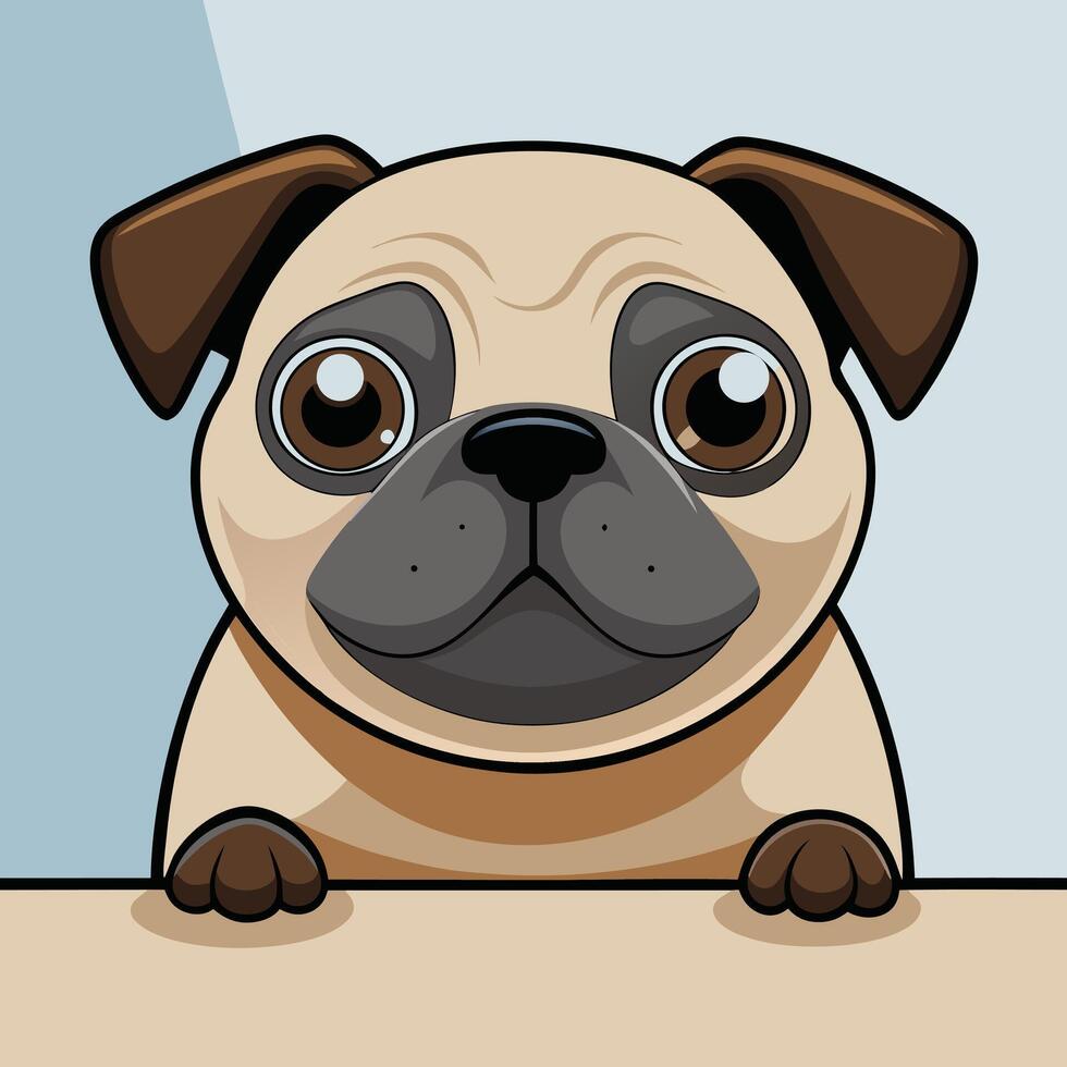 Cartoon Pug Dog Illustration vector