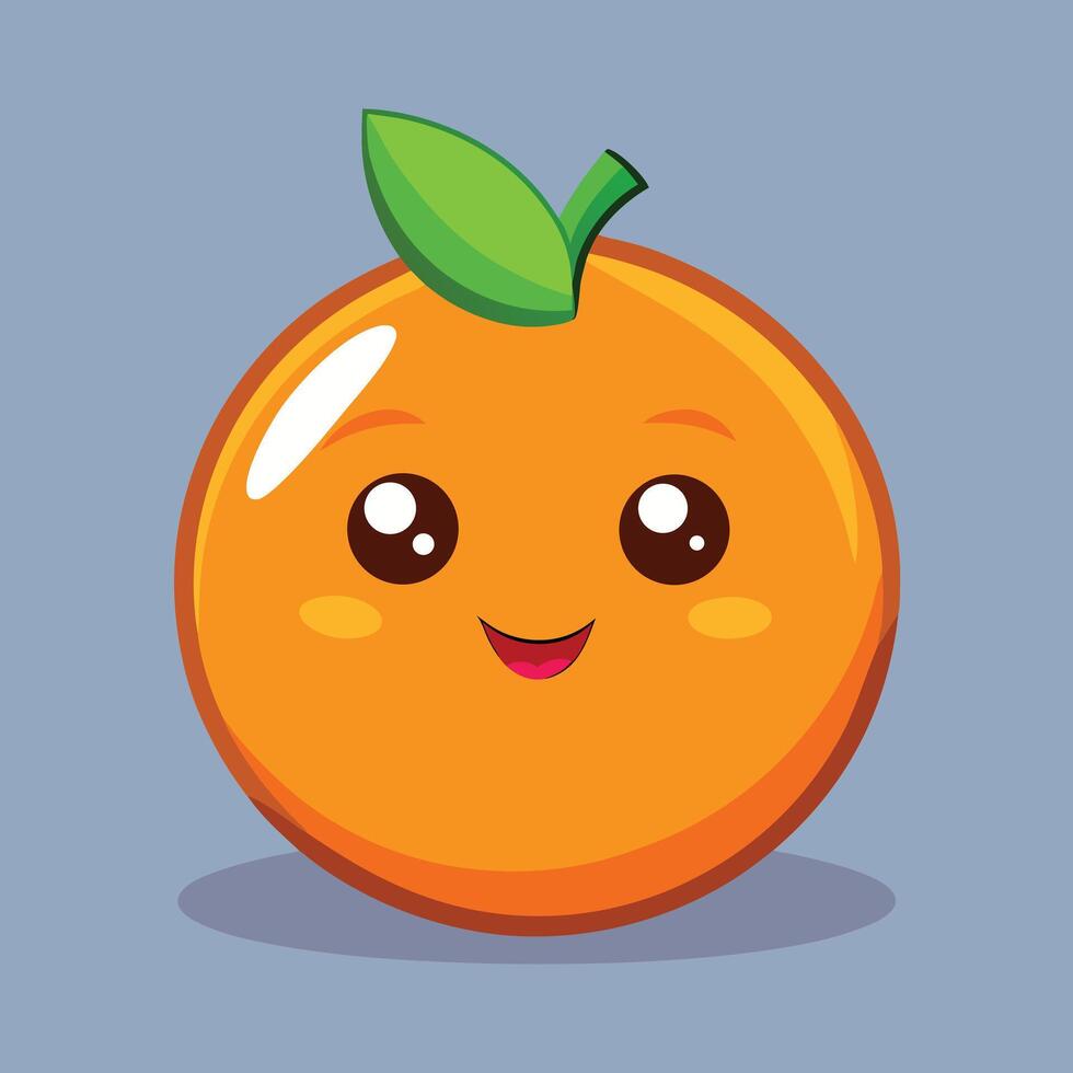 Cute Orange Character With Happy Expression vector