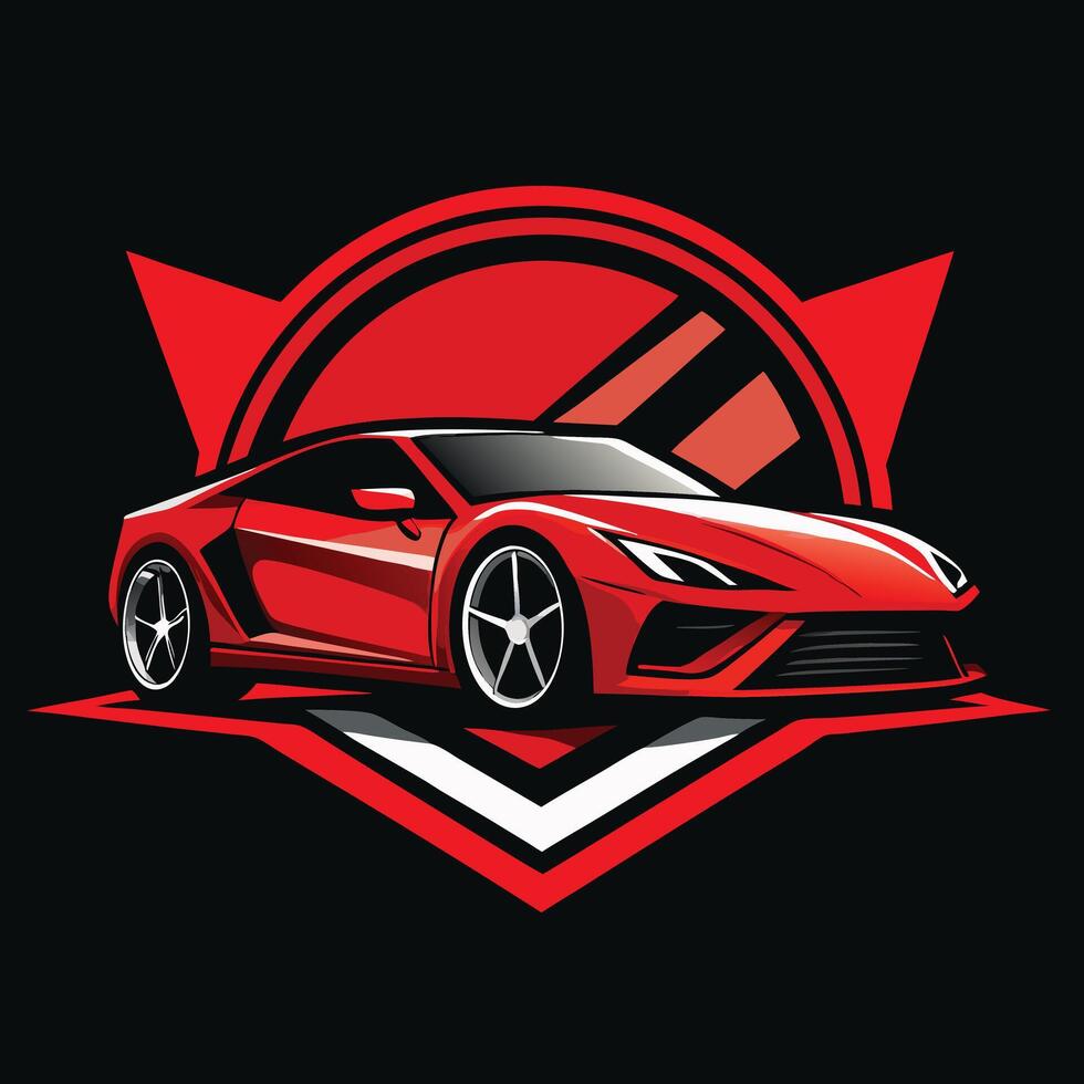 Red Modern Sports Car Illustration vector