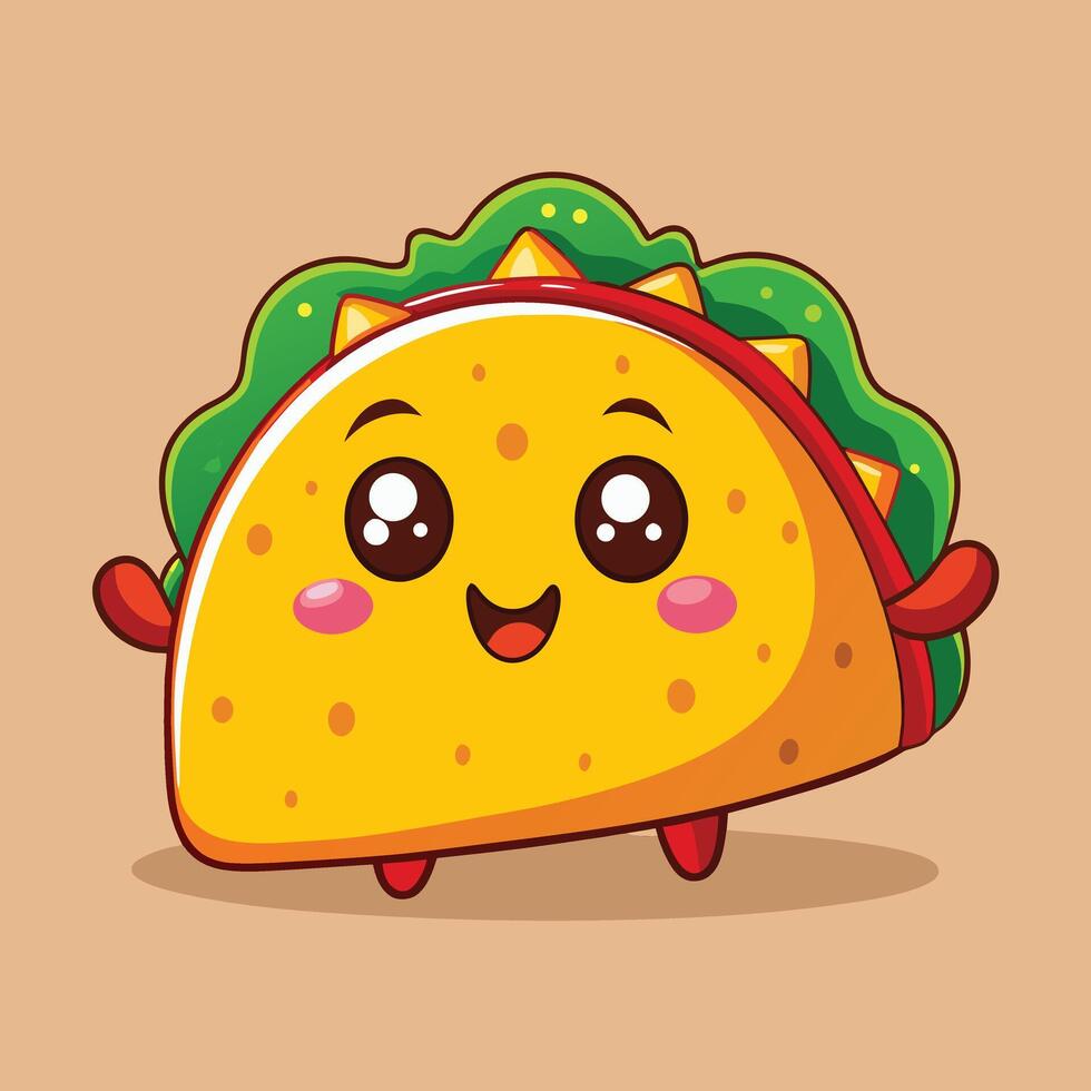 Cute Taco Cartoon Character Illustration vector