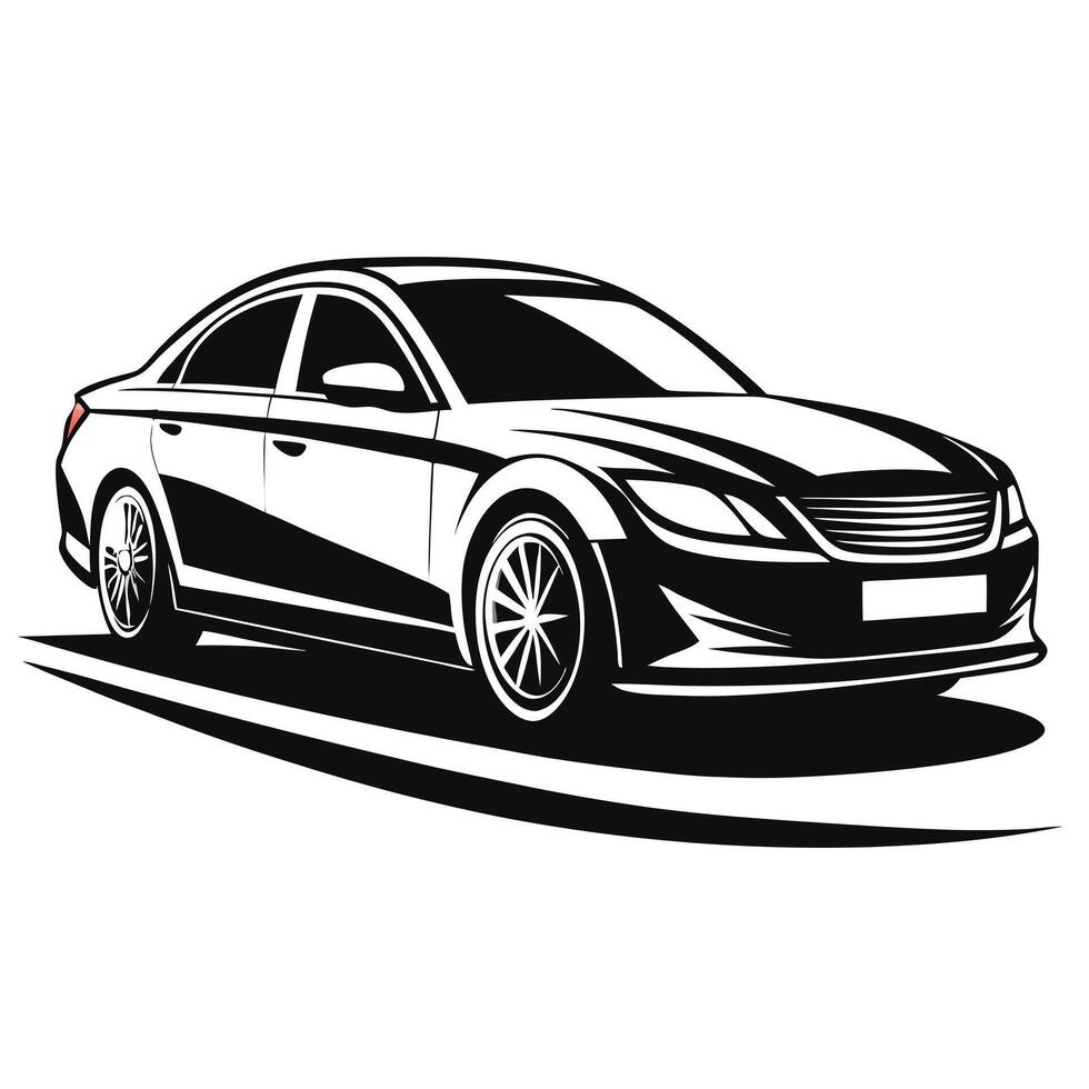 Black And White Car Art vector