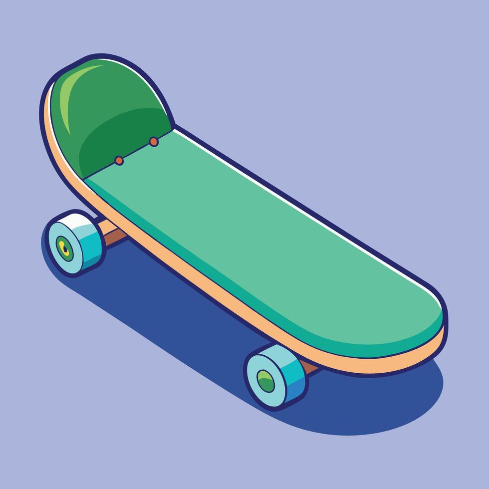 Isometric Cartoon Skateboard Isolated On Light Background vector