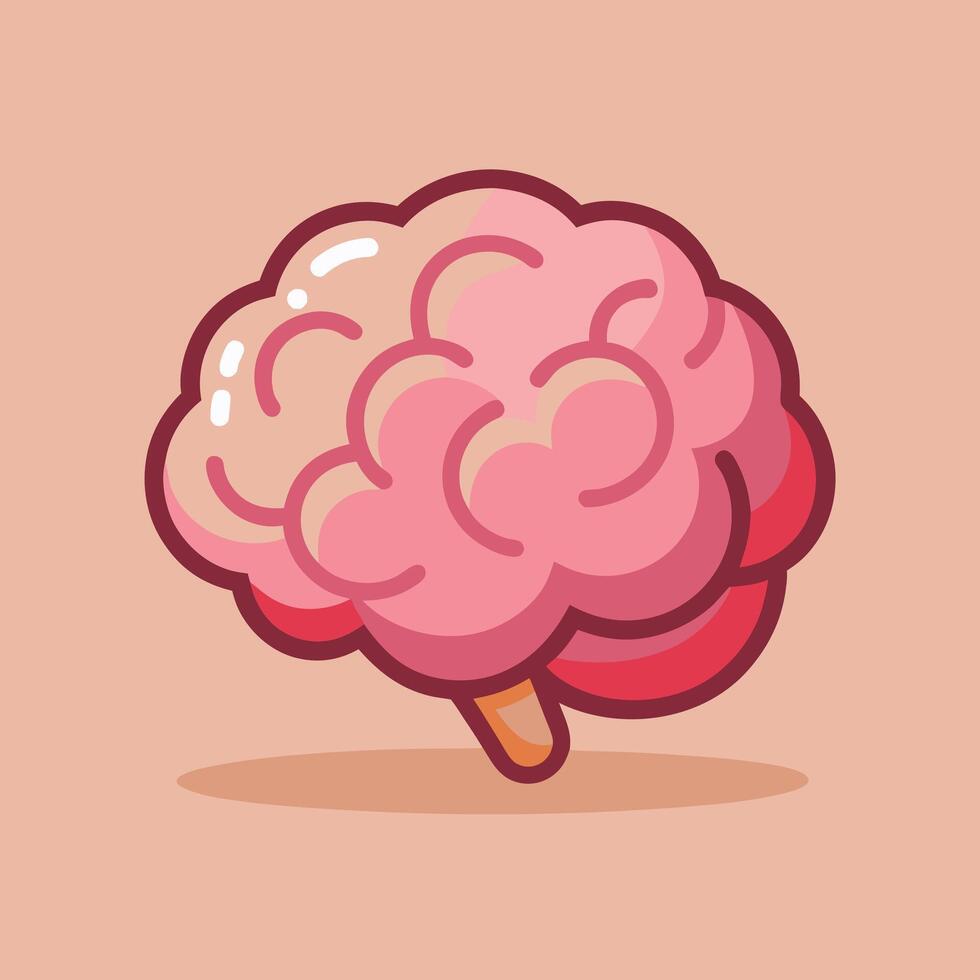 Human Brain Illustration In Cartoon Style vector