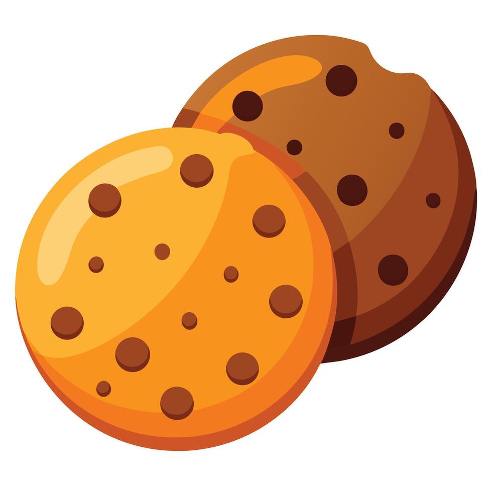 Delicious Chocolate Chip Cookies Bakery Sweets vector