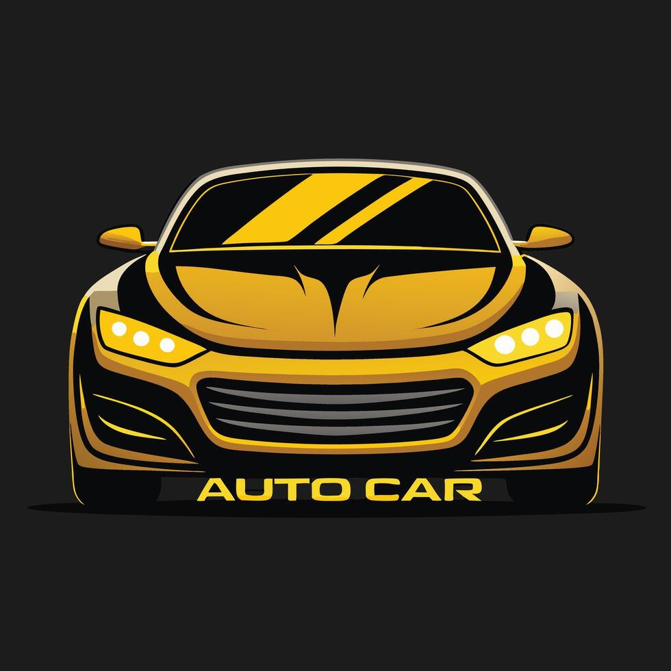 Front View Of Modern Car Illustration vector