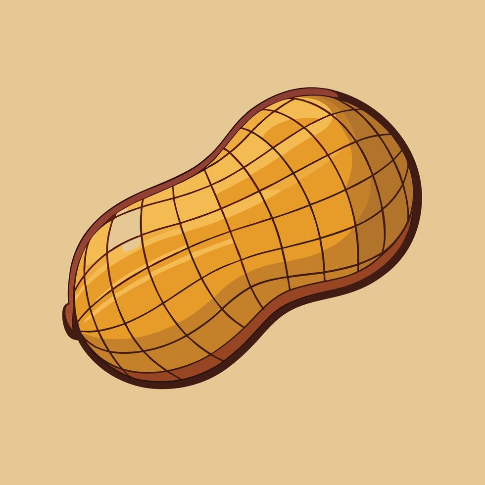 Stylized Peanut Illustration On Beige Background vector