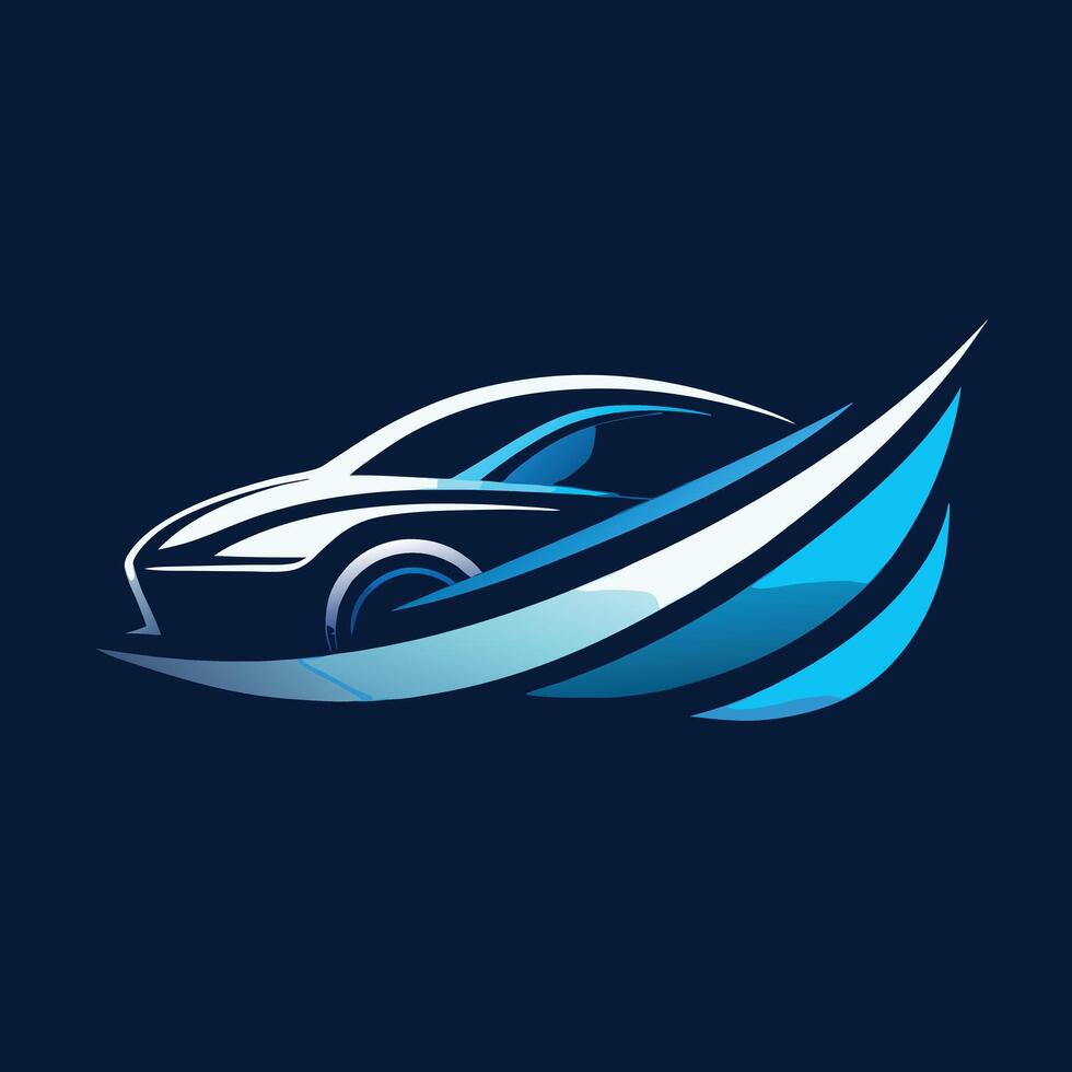 Modern Car Logo Design With Speed Effect vector