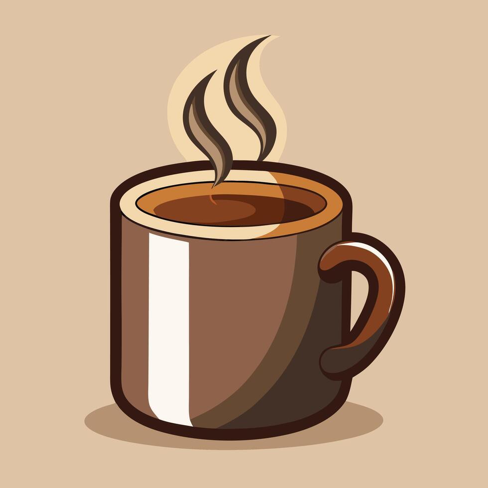 Steaming Hot Coffee Mug Illustration vector