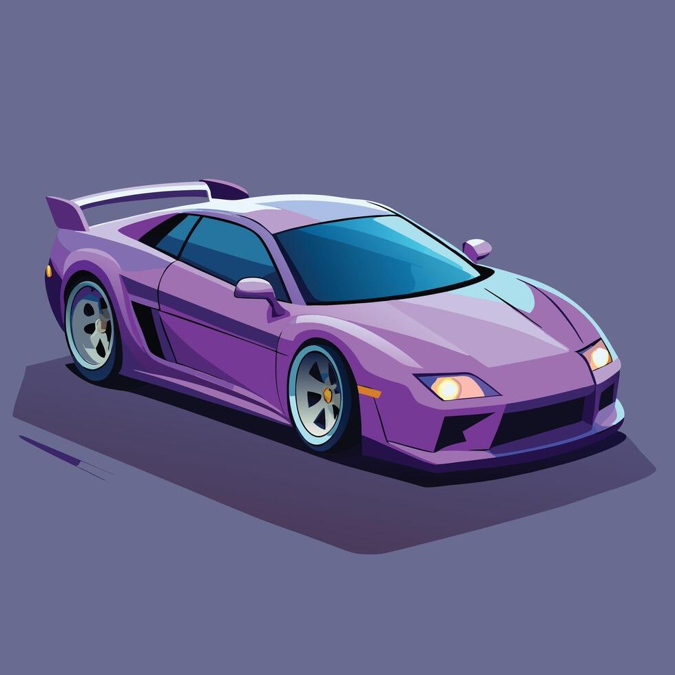 Purple Sport Car Illustration Isolated vector