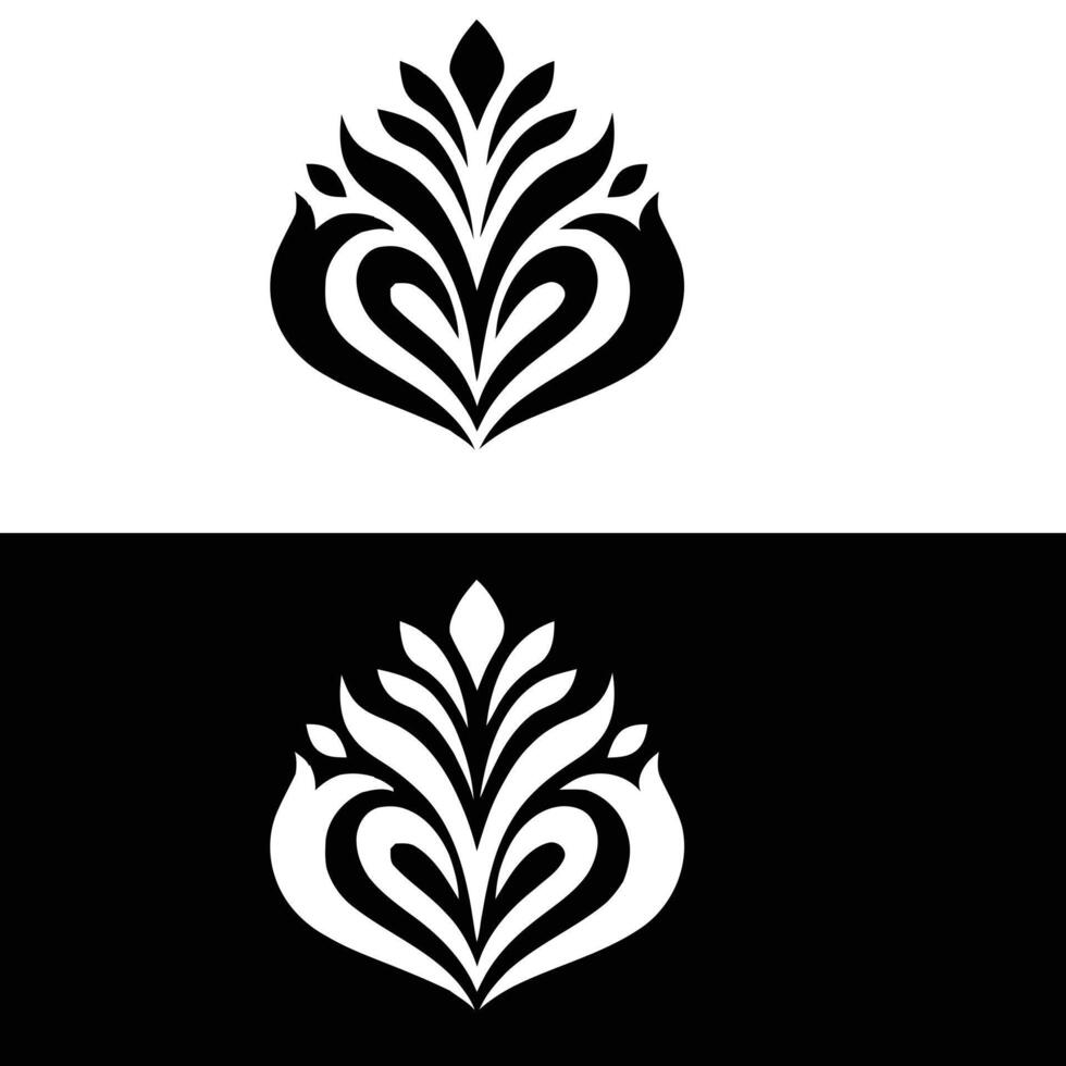 black and white set of floral design elements vector