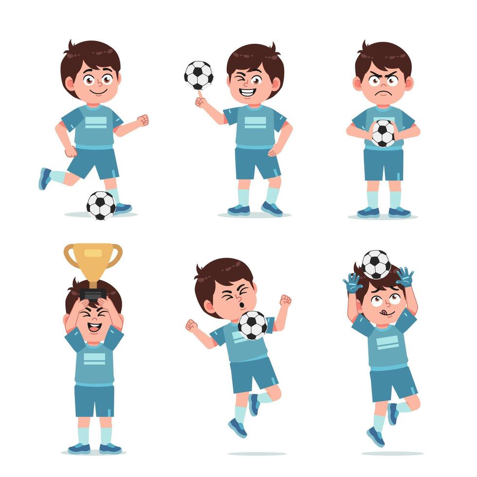 Cute Boy Cartoon Football vector
