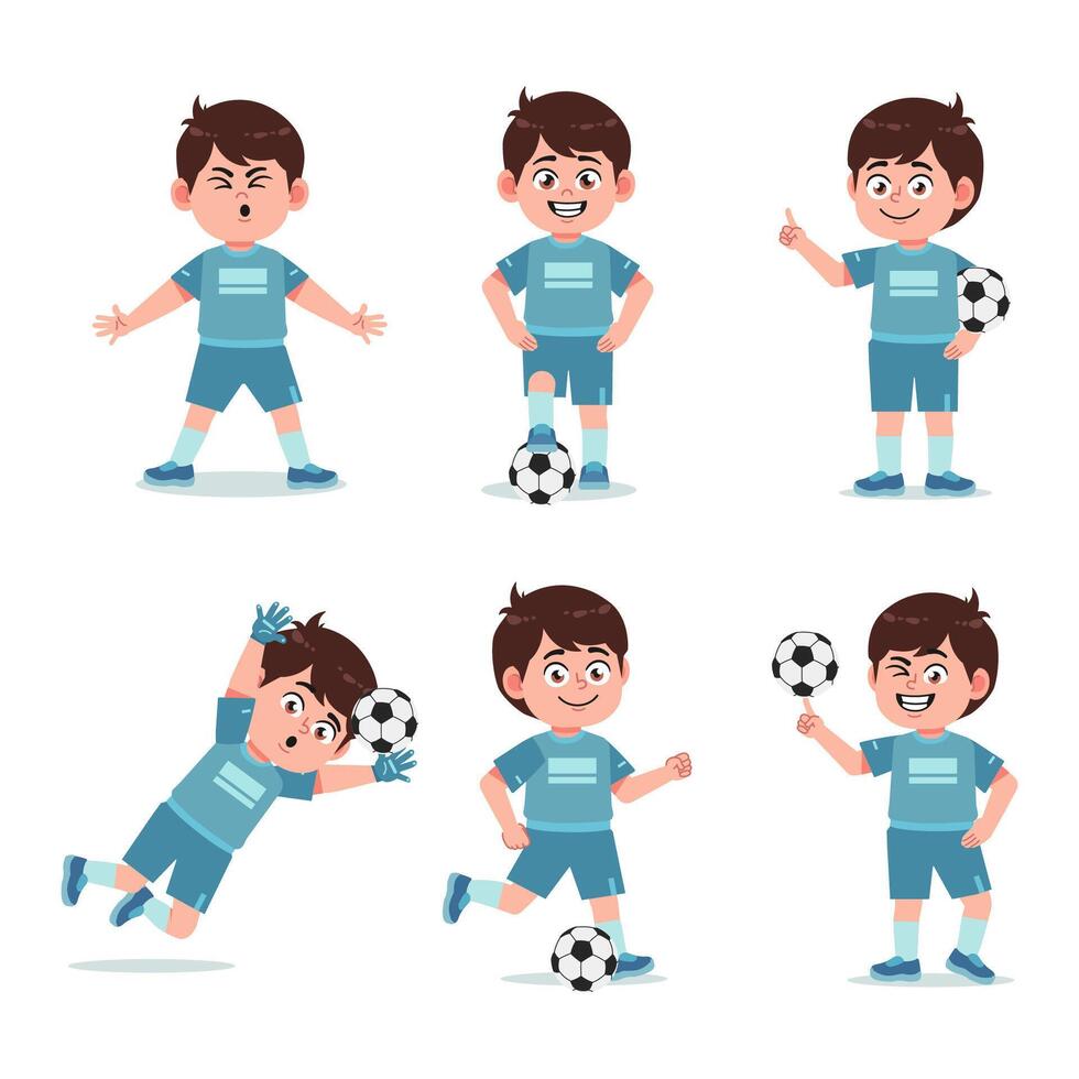 Cute Boy Playing Football vector