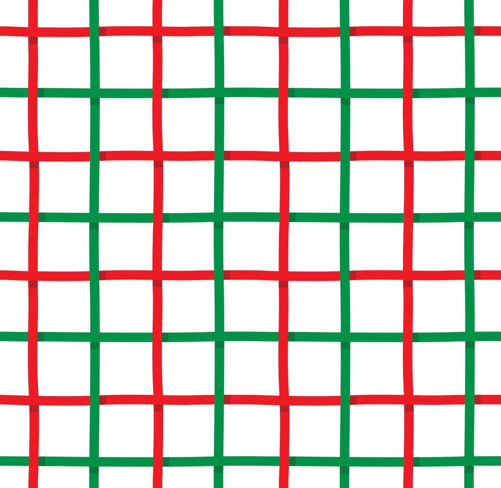 Red And Green Line Gingham Seamless Pattern, Christmas Concept vector