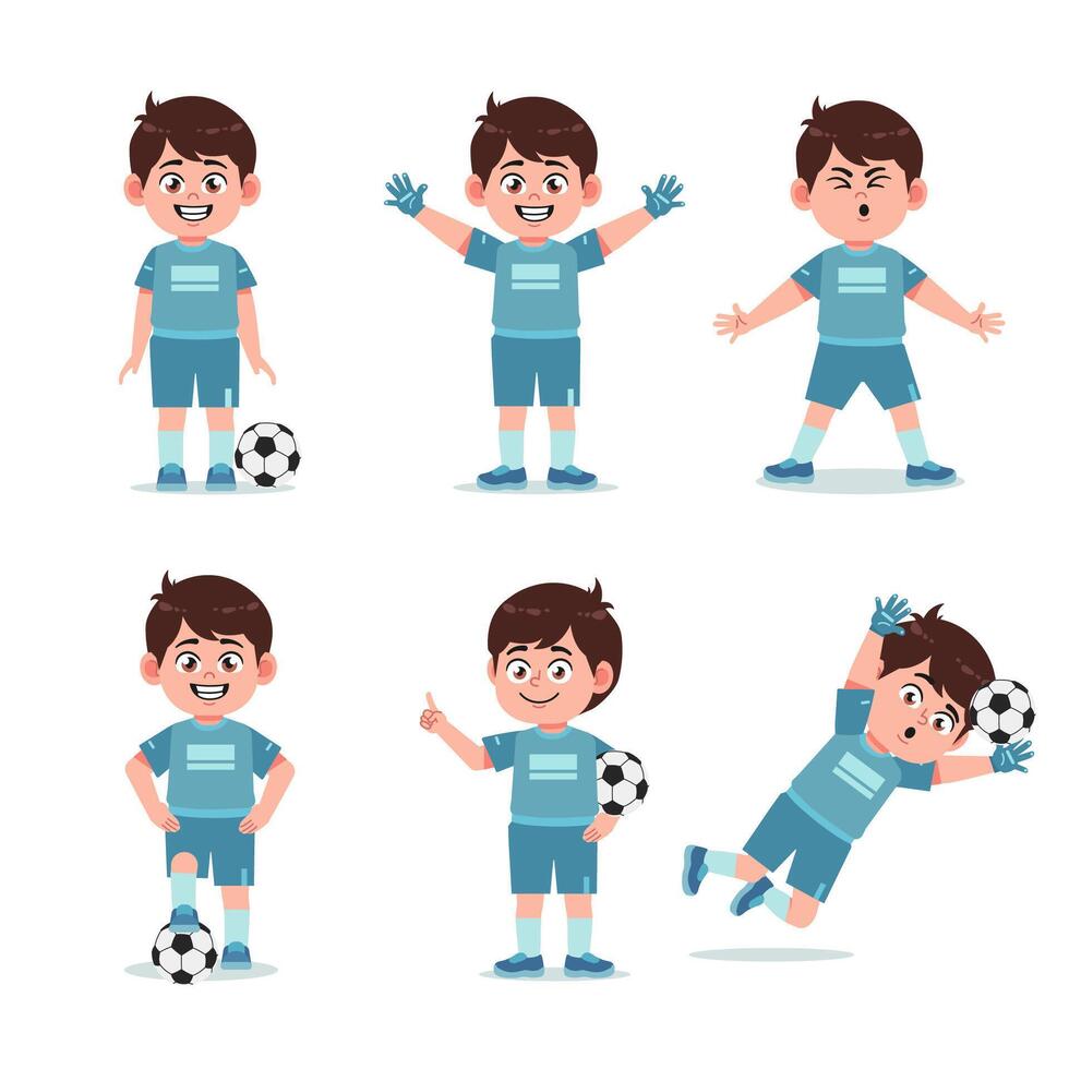 Boy Character Playing Football vector