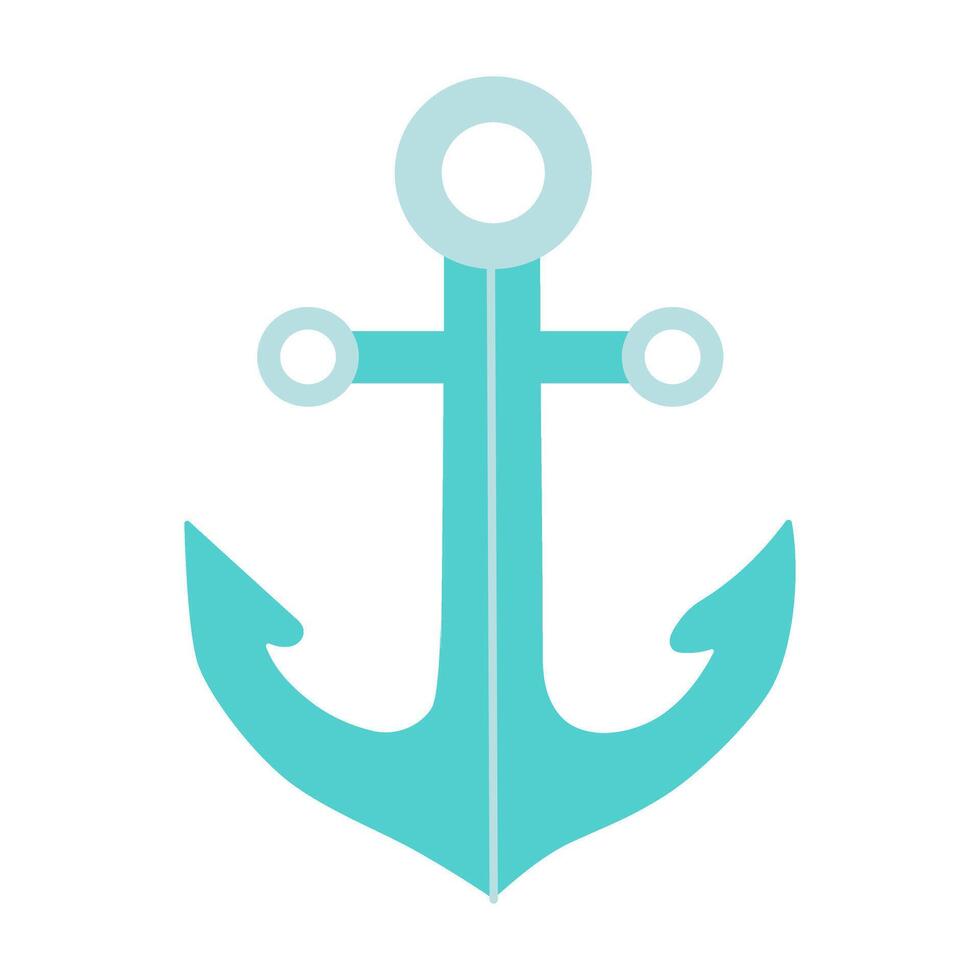 A blue anchor with a white background vector