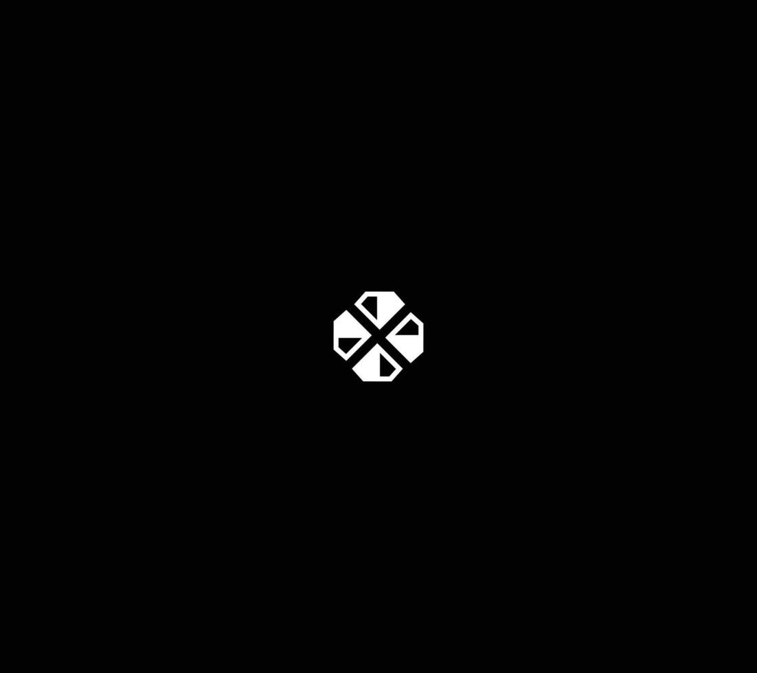 Modern Geometric Diamond Cross Logo with black background. vector