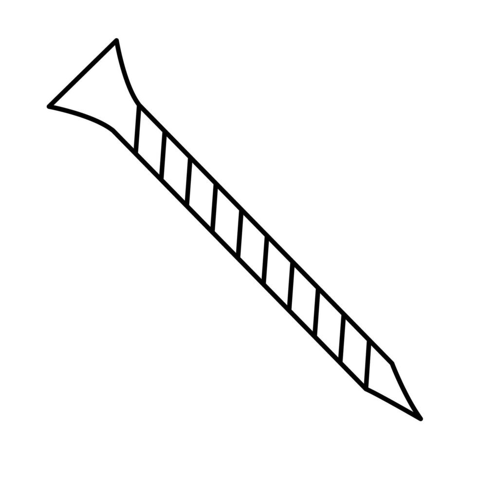 Screw, hand-drawn doodle illustration, black outline. Great for construction projects, DIY guides, repair manuals, and technical illustrations vector