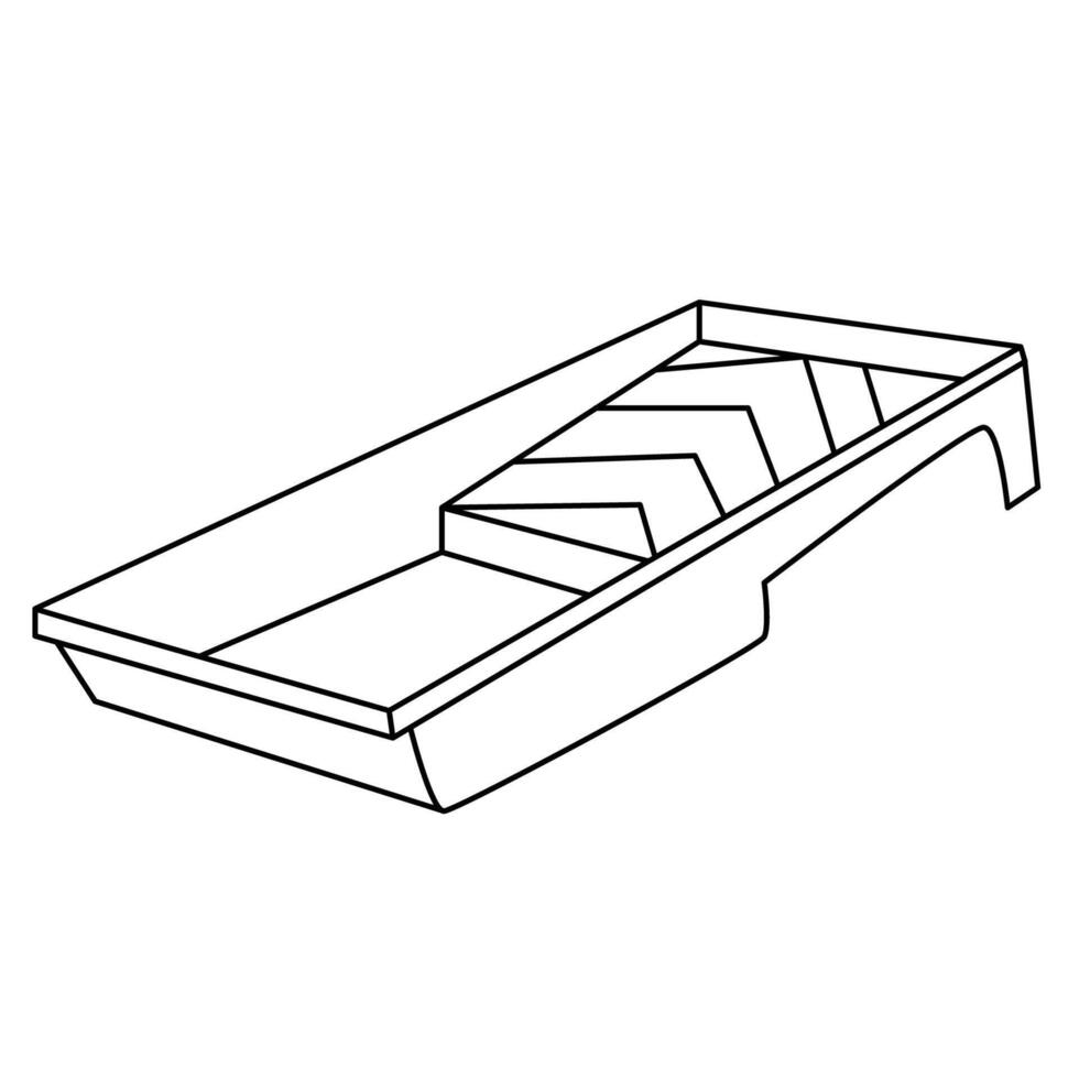 Hand drawn doodle paint tray illustration, black outline. vector
