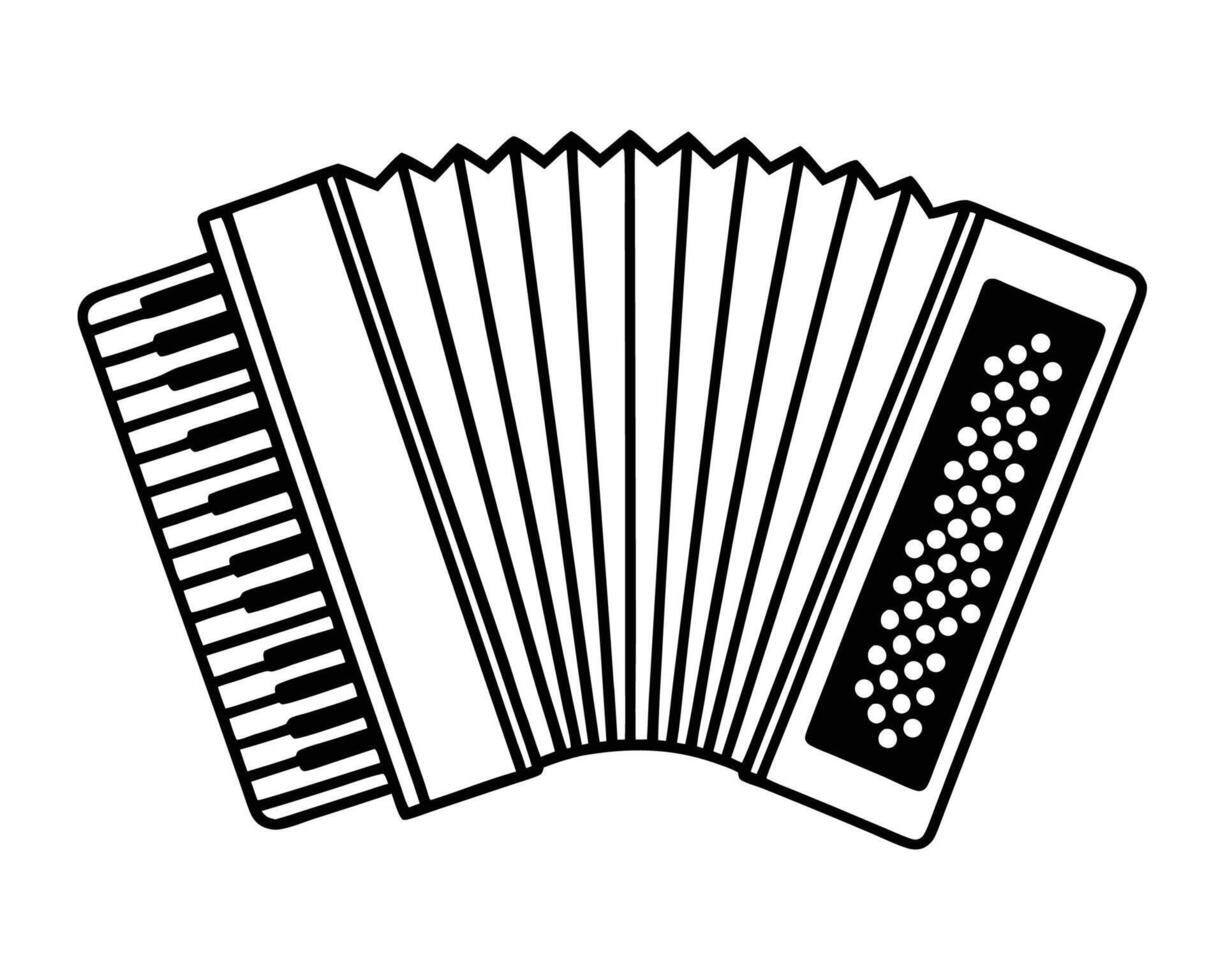 Silhouette accordion icon art on a white background vector