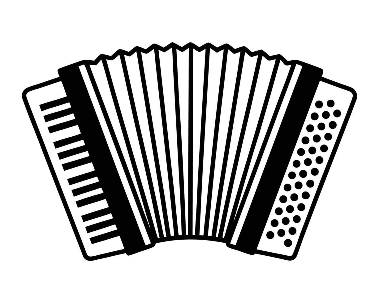 an accordion silhouette on a white background vector